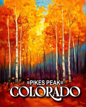 Bright Fall Day -  Pikes Peak Souvenir Art Print