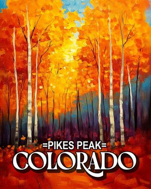 Bright Fall Day -  Pikes Peak Souvenir Art Print