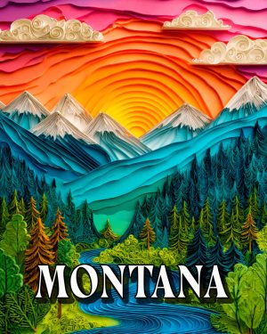 Brilliant Mountain Day -  Montana Souvenir Art Print