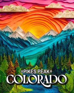 Brilliant Mountain Day -  Pikes Peak Souvenir Art Print