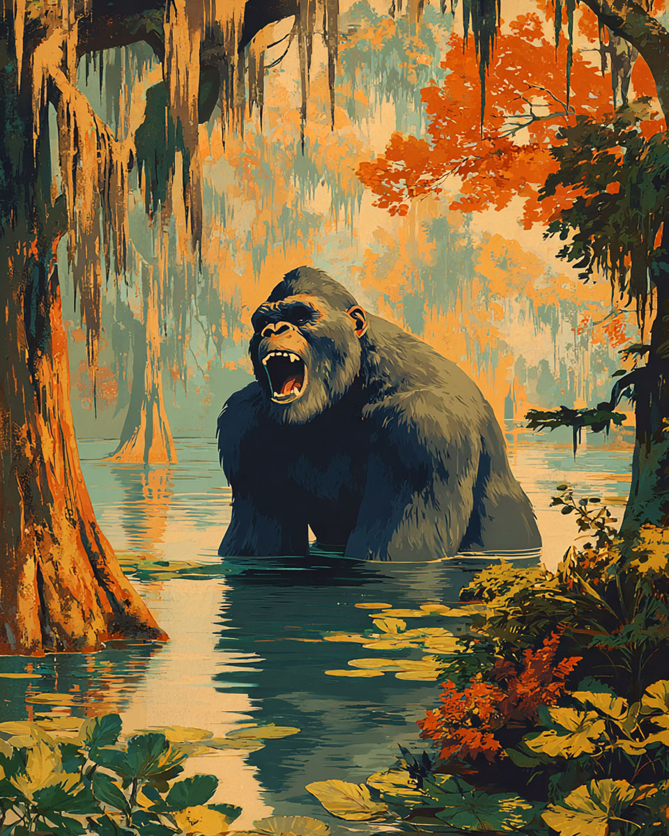 Can it Get Any Scarier? -  Funny Bigfoot Alien Artwork