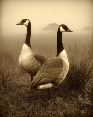Vintage Style Geese - Canada Goose Art Print