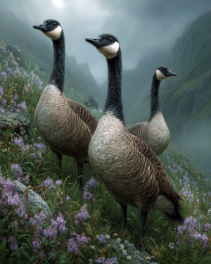Geese on a Gray Day - Canada Goose Art Print