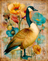Mixed Media Canada Goose - Canada Geese Art Print