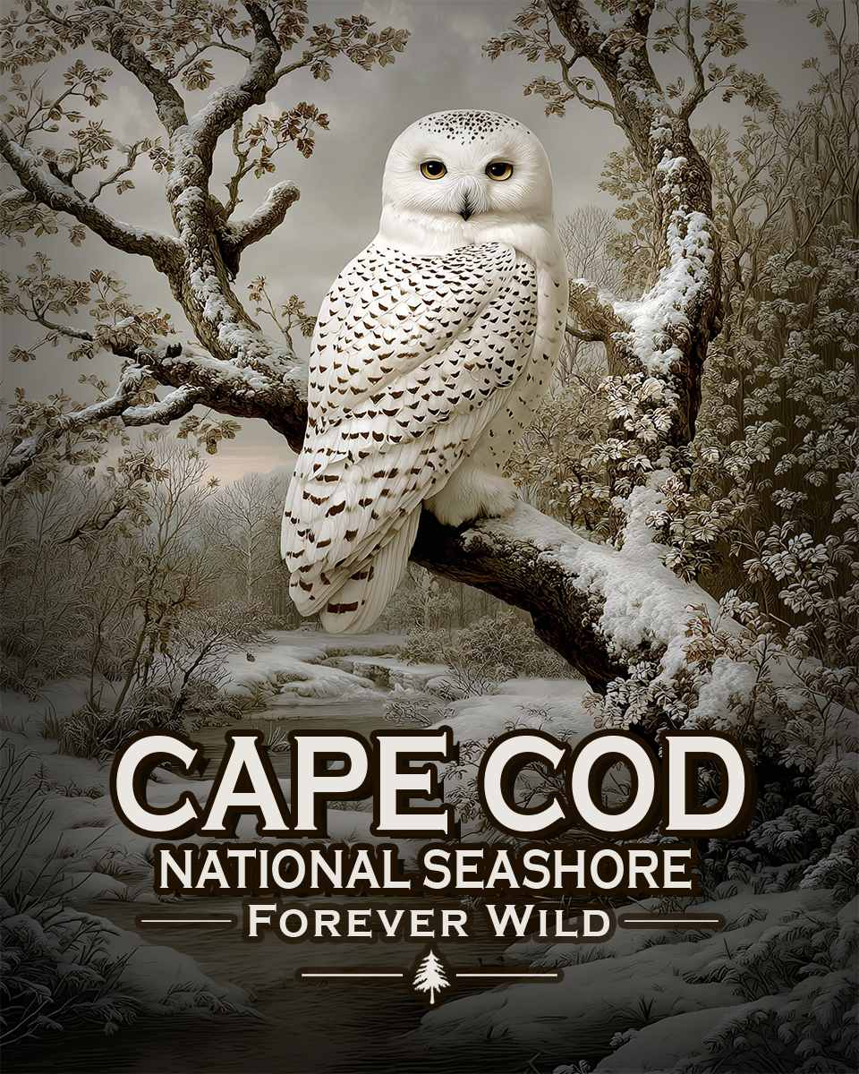 Cape Cod National Seashore - Forever Wild - Souvenir Snowy Owl Art Print
