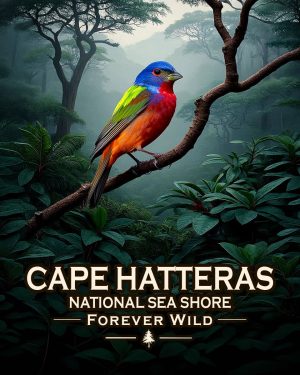 Cape Hatteras National Seashore North Carolina - Forever Wild - Painted Bunting Souvenir Art Print