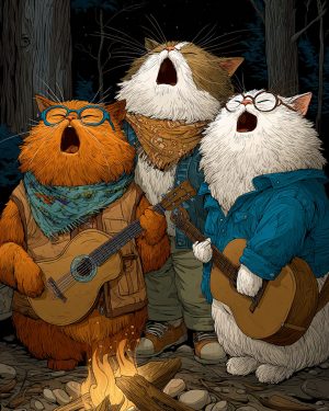 Caterwauling Kitties - Cats and Music Art Prints