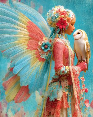 Celestine Nightwhisper with Her Owl - Faires Art Print