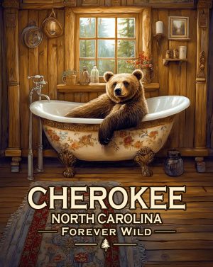 Cherokee, North Carolina  - Forever Wild - Black Bear in Tub