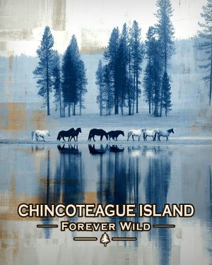 Chincoteague Island Virginia - Forever Wild Horse Herd Souvenir Art Print