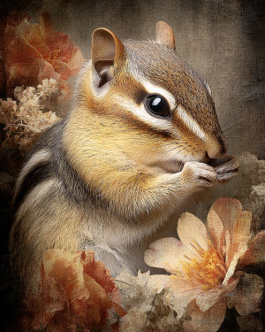Naturalist Style Chipmunk Art Print