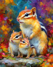 Chipmunk Family Art Print