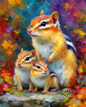 Chipmunk Family Art Print