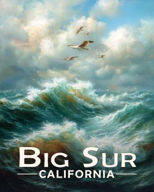Big Sur California Souvenir Art Print - Storm at Sea