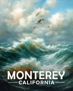 Monterey California Souvenir Art Print - Storm at Sea