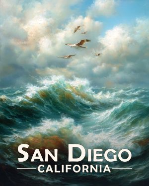 San Diego California Souvenir Art Print - Storm at Sea