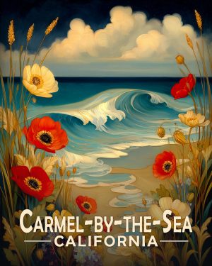 Carmel by the Sea California Souvenir Art Print - Summer Morning on the Coast