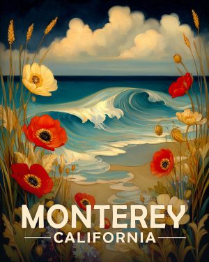 Monterey California Souvenir Art Print - Summer Morning on the Coast