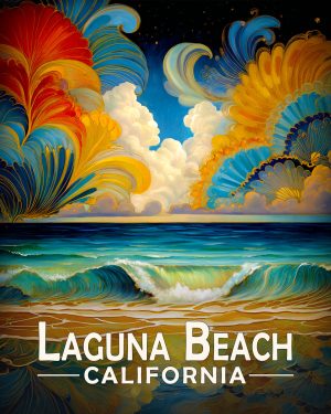 Laguna Beach California Souvenir Art Print - A Fine Evening on the Coast