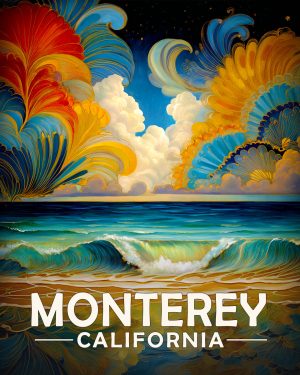 Monterey California Souvenir Art Print - A Fine Evening on the Coast