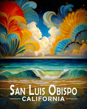 San Luis Obispo California Souvenir Art Print - A Fine Evening on the Coast