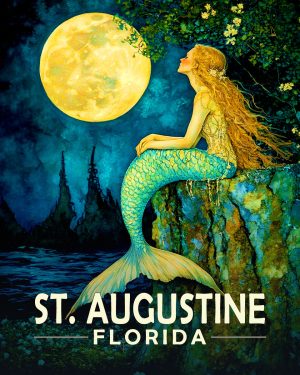 Sarasota Florida Souvenir Art Print - Contemplating Mermaid