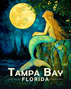 St Augustine Florida Souvenir Art Print - Contemplating Mermaid