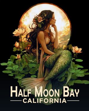 Half Moon Bay California Souvenir Art Print - Midnight Mermaid