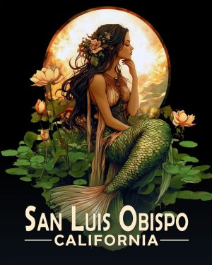 San Luis Obispo California Souvenir Art Print - Midnight Mermaid