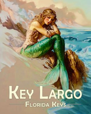 Fort Lauderdale Florida Souvenir Art Print - Solemn Mermaid