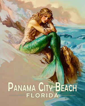 Naples Florida Souvenir Art Print - Solemn Mermaid