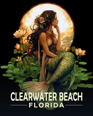 Clearwater Beach Florida Souvenir Art Print - Midnight Mermaid