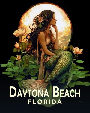 Daytona Beach Florida Souvenir Art Print - Midnight Mermaid