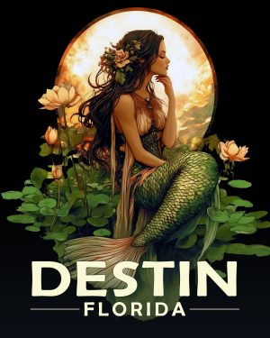 Destin Florida Souvenir Art Print - Midnight Mermaid