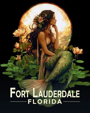 Fort Lauderdale Florida Souvenir Art Print - Midnight Mermaid