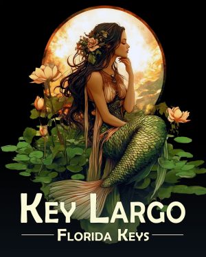 Key Largo Florida Souvenir Art Print - Midnight Mermaid
