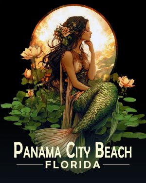 Panama City Beach Florida Souvenir Art Print - Midnight Mermaid