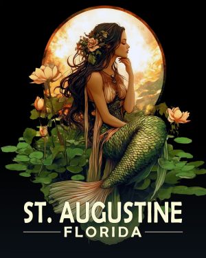 St Augustine Florida Souvenir Art Print - Midnight Mermaid
