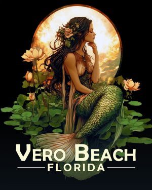Vera Beach Florida Souvenir Art Print - Midnight Mermaid