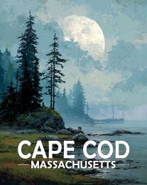 Cape Cod, Massachusetts  Souvenir Art Print - Pink Sea Turtle