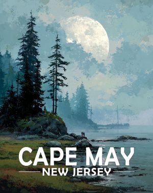 Cape May, New Jersey  Souvenir Art Print - Pink Sea Turtle