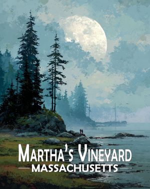 Martha's Vinyard, Massachusetts  Souvenir Art Print - Pink Sea Turtle