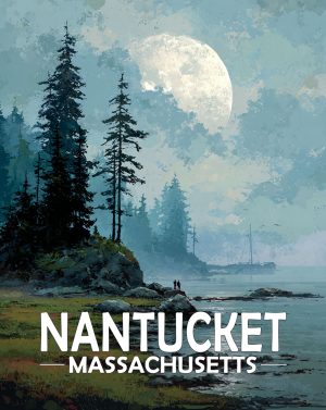 Nantucket, Massachusetts  Souvenir Art Print - Pink Sea Turtle