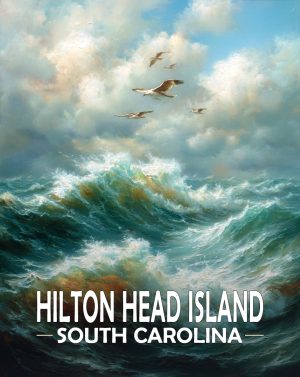 Hilton Head Island, South Carolina  Souvenir Art Print - Stormy Night at Sea