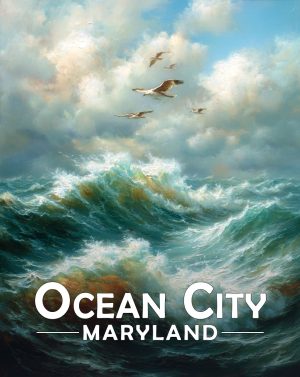 Ocean City, Maryland  Souvenir Art Print - Stormy Night at Sea