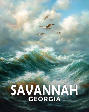 Savannah, Georgia  Souvenir Art Print - Stormy Night at Sea