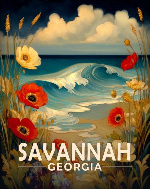 Savannah, Georgia  Souvenir Art Print - Fine Night by the Seashore