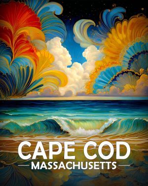Cape Cod, Massachusetts  Souvenir Art Print - Magical Night by the Seashore