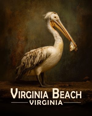 Virginia Beach, Virginia  Souvenir Art Print - Pellican with Fish