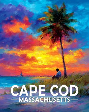 Cape Cod, Massachusetts  Souvenir Art Print - Nice Read on the Beach at Sunset
